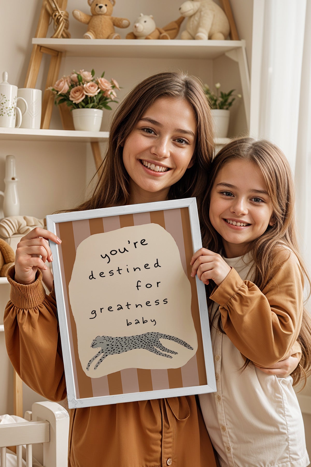 Çocuk Odası, Bebek Odası Beyaz Çerçeveli Poster, Tablo No:198