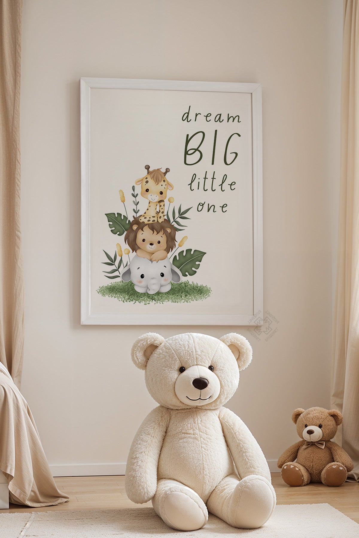 Çocuk Odası, Bebek Odası Beyaz Çerçeveli Poster, Tablo No:93
