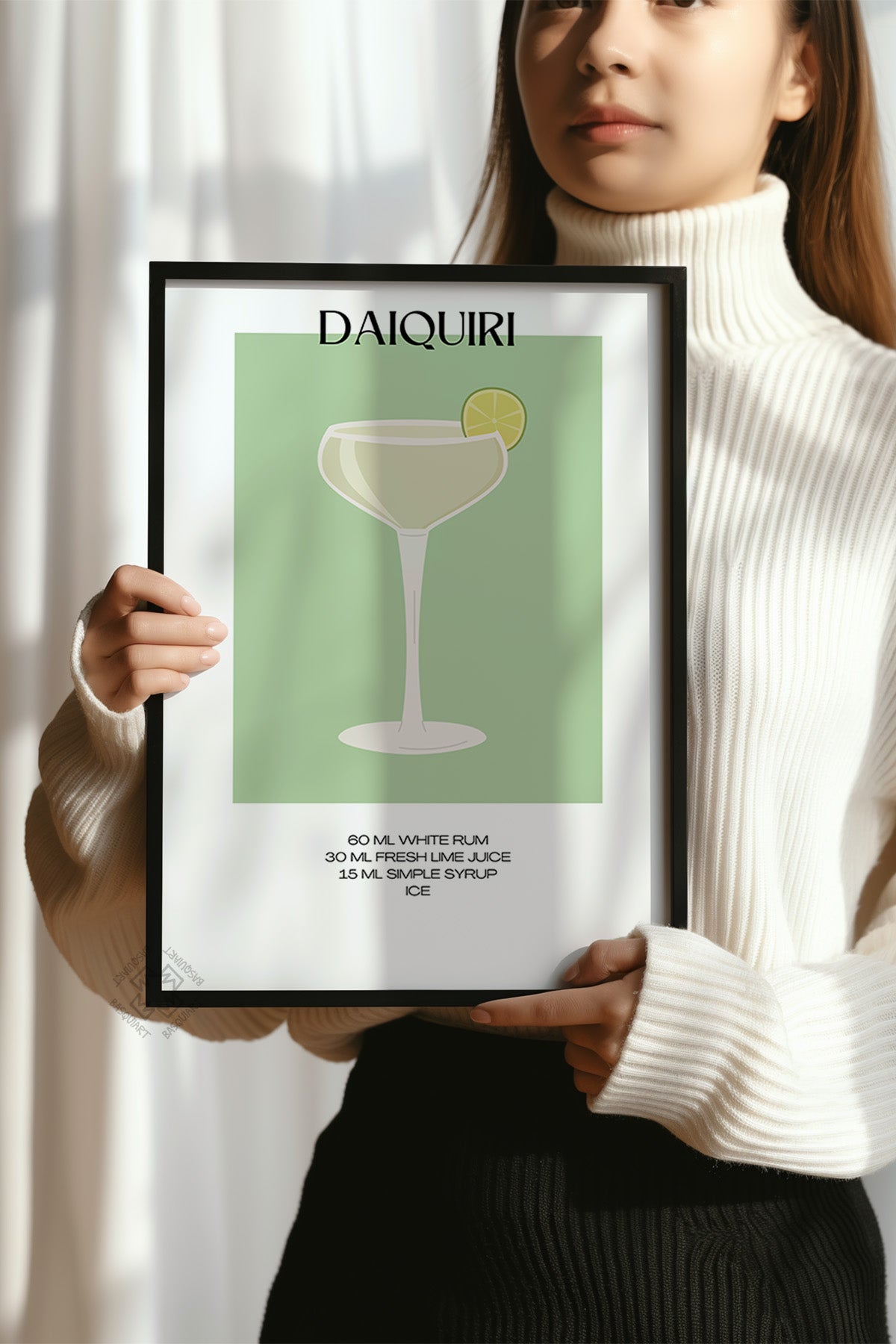 Kokteyl Serisi Siyah Çerçeveli Poster, Tablo, Cafe, Restoran, Mutfak Duvar Dekoru No:24