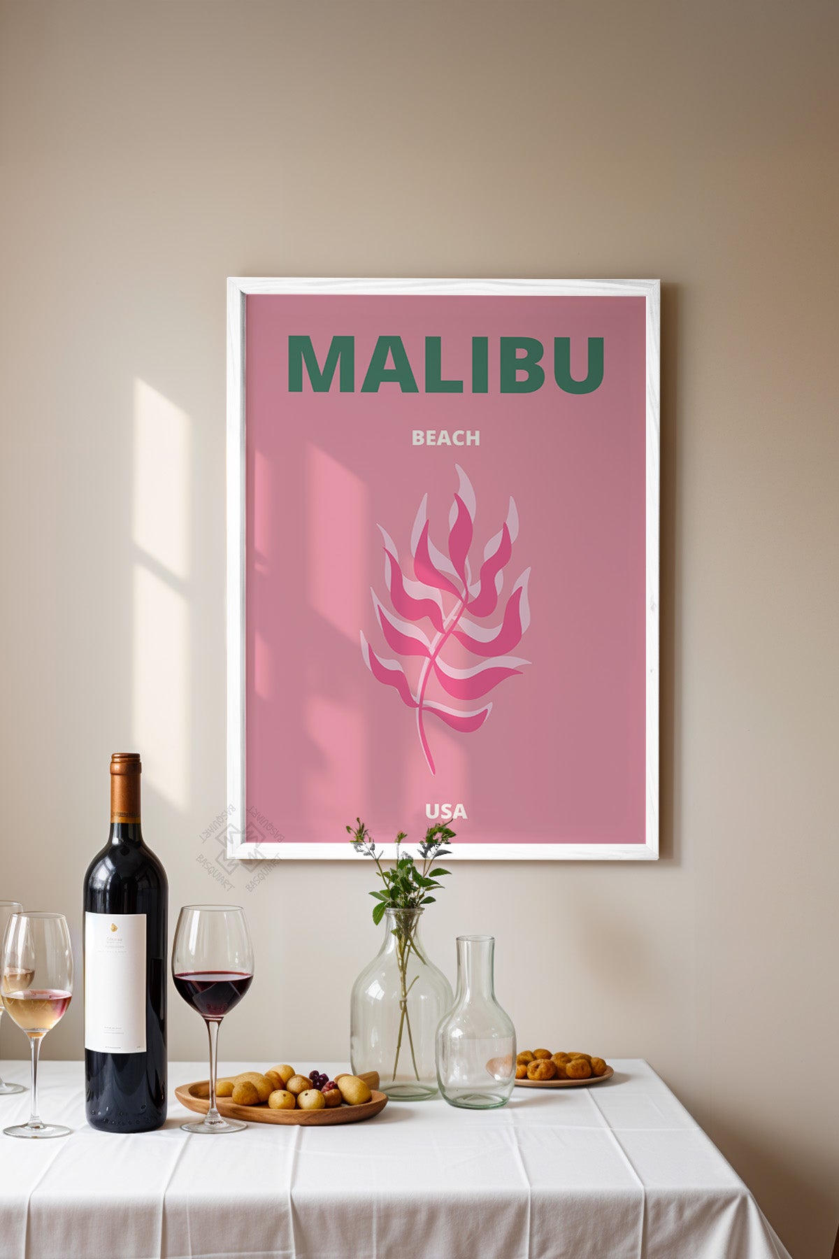 Şehir Serisi Beyaz Çerçeveli Poster, Tablo Duvar Dekoru No:6