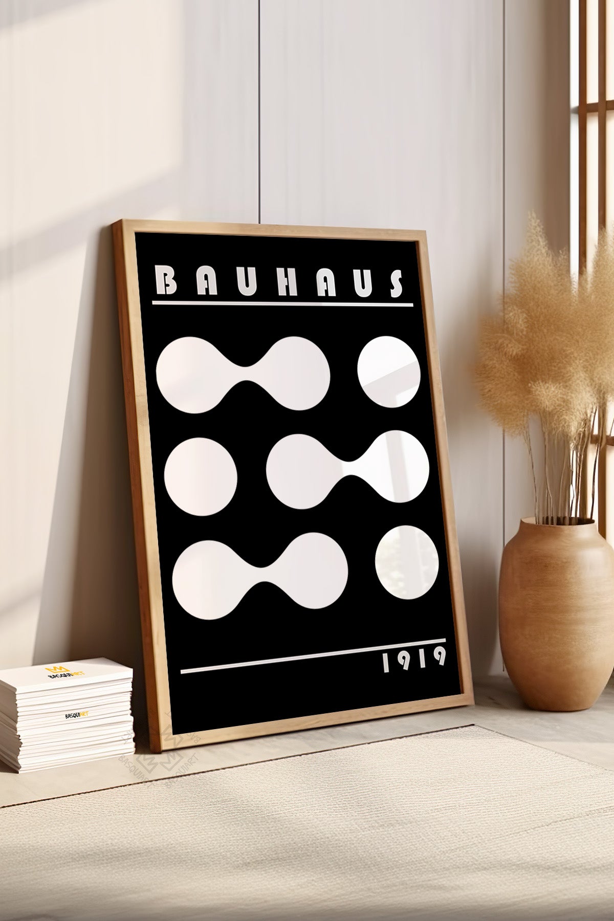 Bauhaus Serisi Ahşap Çerçeveli Poster, Tablo No:52