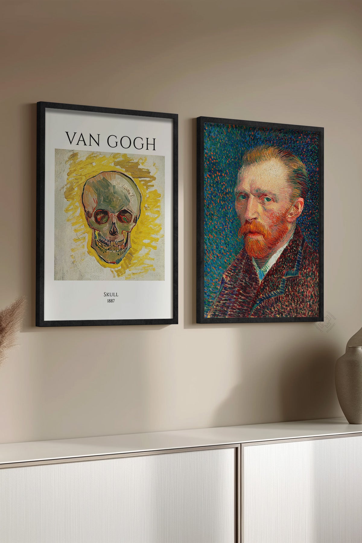Van Gogh 2'li Siyah Çerçeveli Poster, Tablo Seti No:38