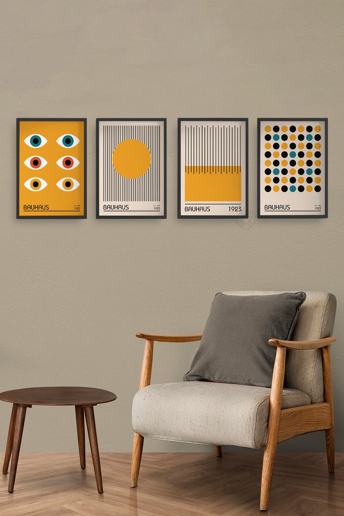 Bauhaus 4'lü Siyah Çerçeveli Poster, Tablo Seti No:31