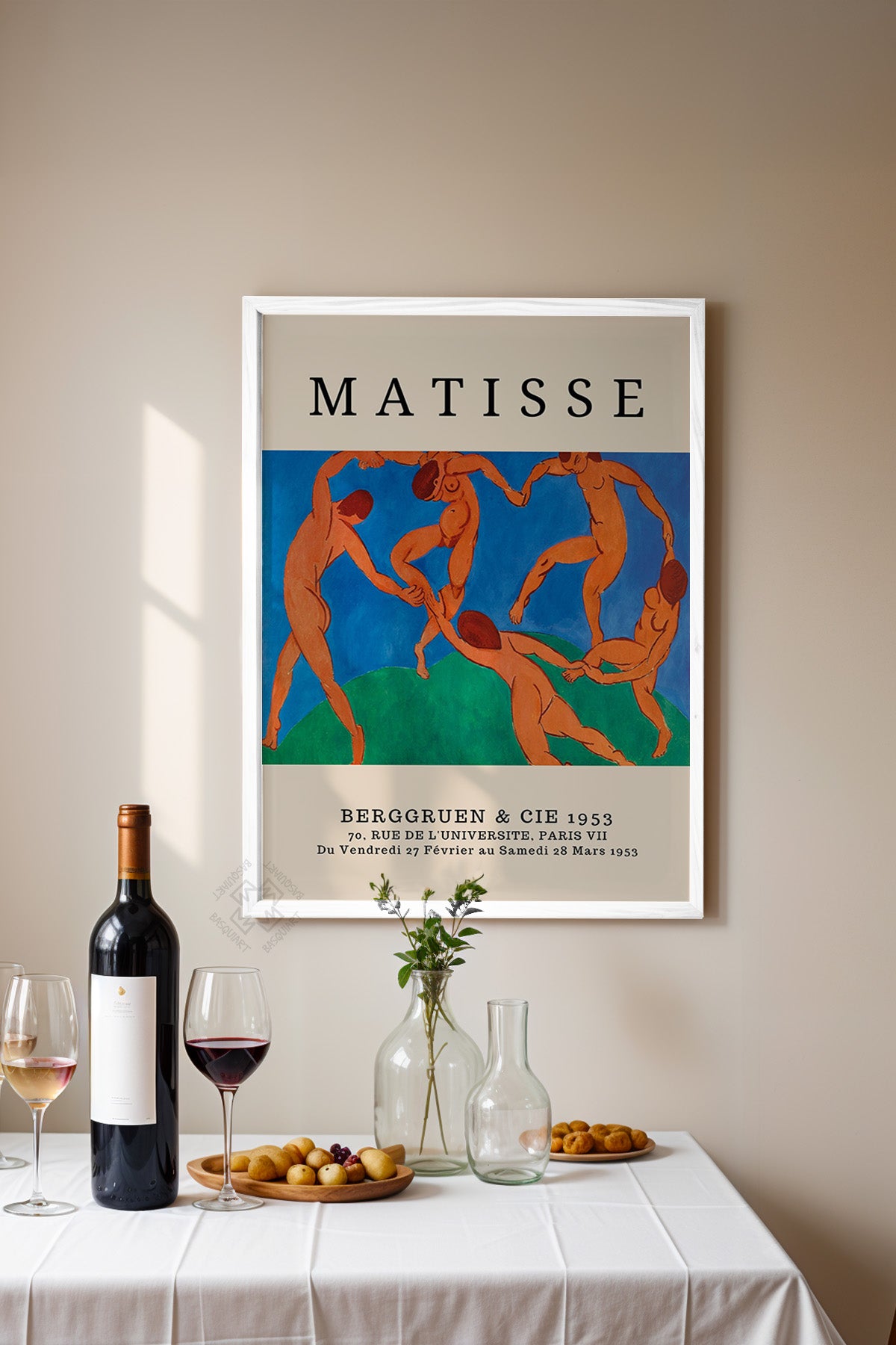 Henri Matisse Serisi Beyaz Çerçeveli Poster, Tablo Duvar Dekoru No:8