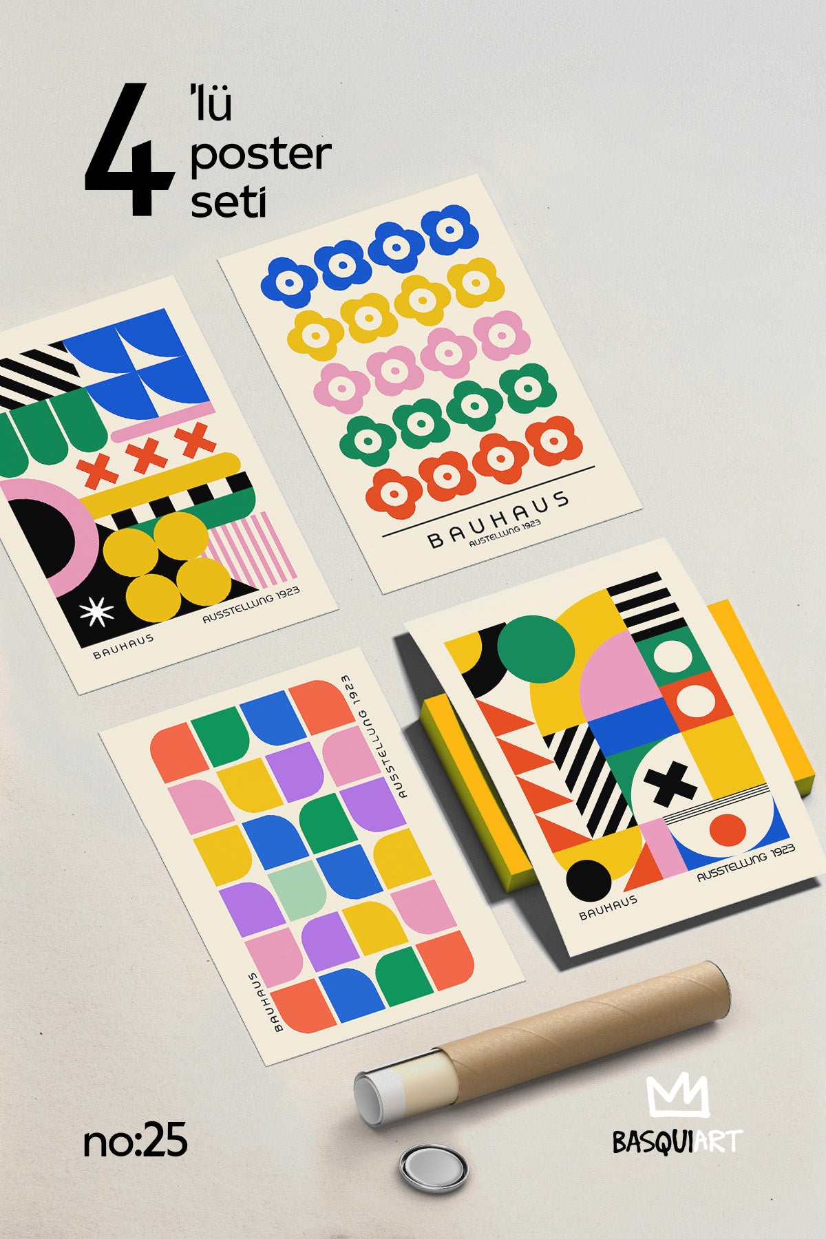 Bauhaus Afiş 4'lü Poster Seti, Duvar Dekoru No:25
