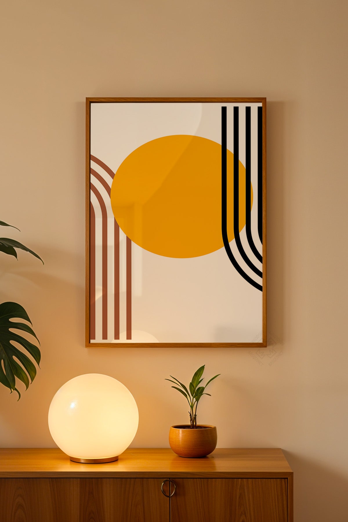 Bauhaus Serisi Ahşap Çerçeveli Poster, Tablo No:101