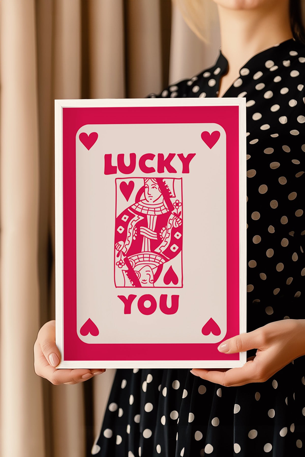 Lucky You Serisi Beyaz Çerçeveli Poster, Tablo Duvar Dekoru No:83