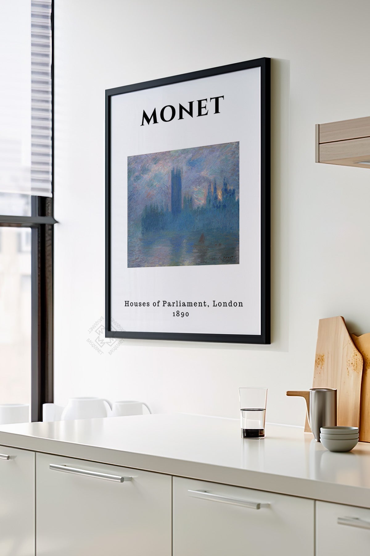 Claude Monet Serisi Siyah Çerçeveli Poster, Tablo Duvar Dekoru No:3