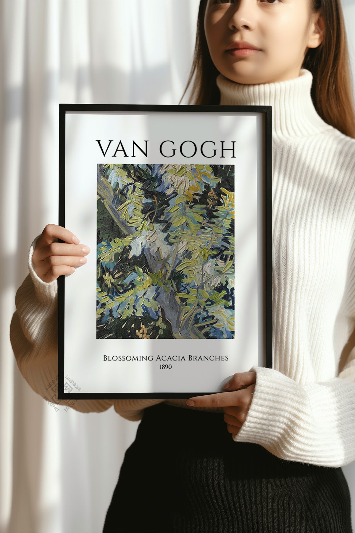 Vincent Van Gogh Serisi Siyah Çerçeveli Poster, Tablo Duvar Dekoru No:16