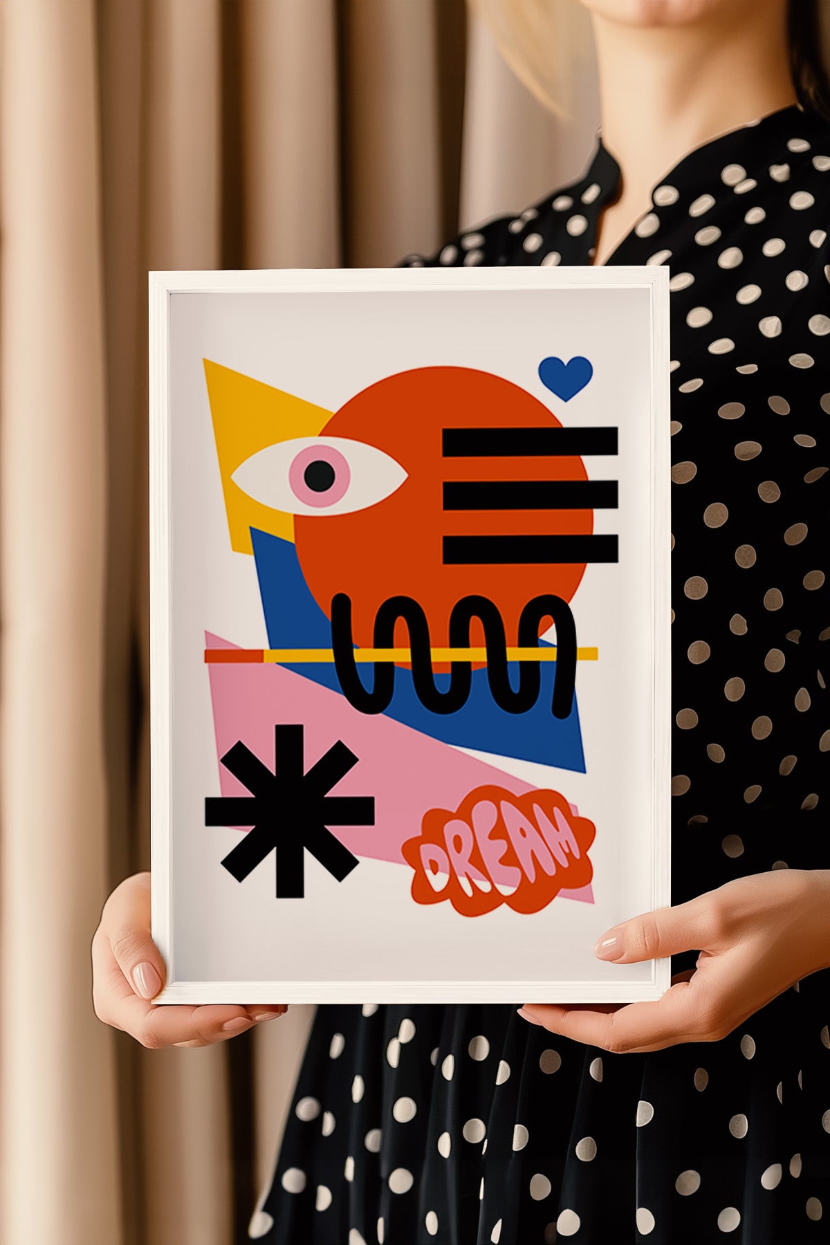 Bauhaus Serisi Beyaz Çerçeveli Poster, Tablo No:7
