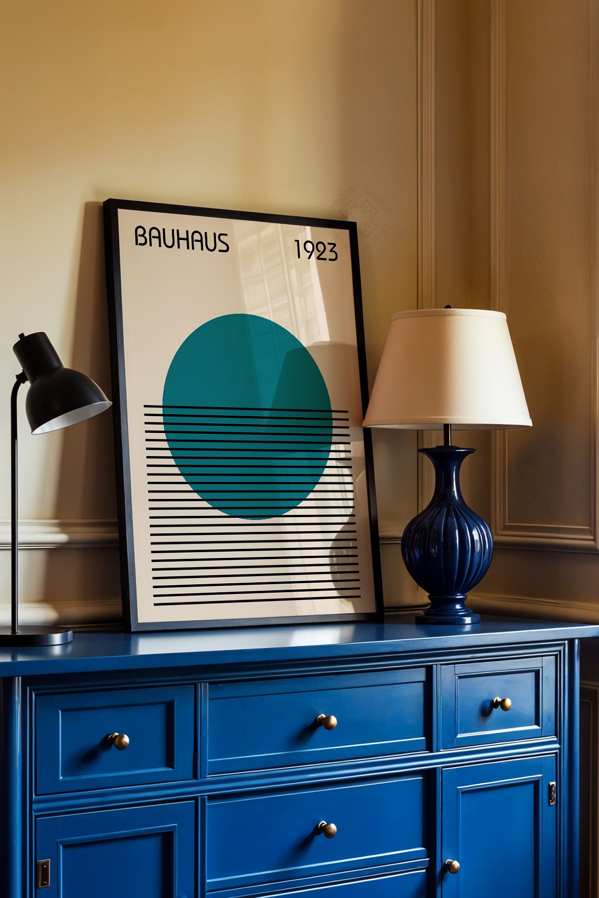 Bauhaus Serisi Siyah Çerçeveli Poster, Tablo No:20