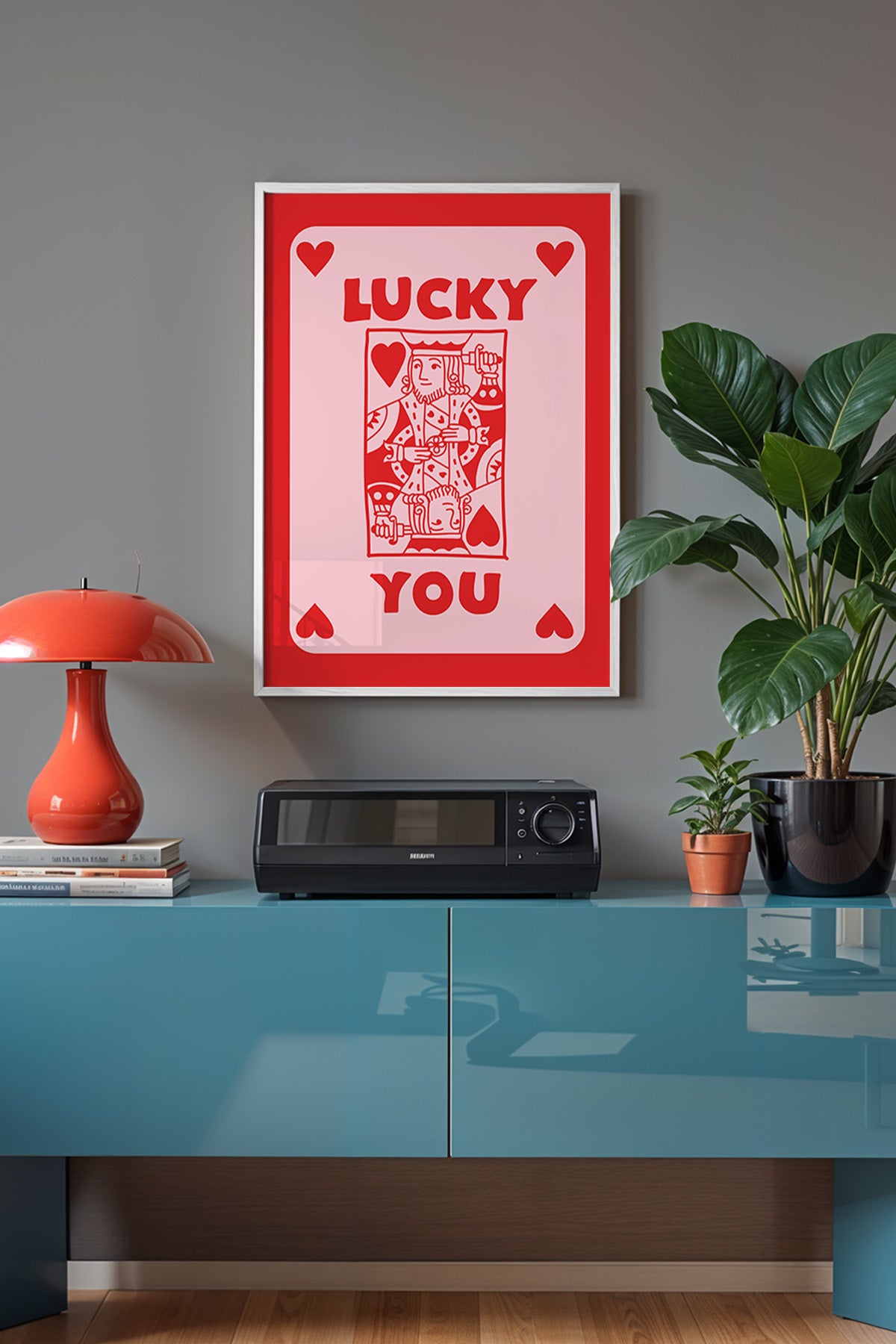 Lucky You Serisi Beyaz Çerçeveli Poster, Tablo Duvar Dekoru No:79