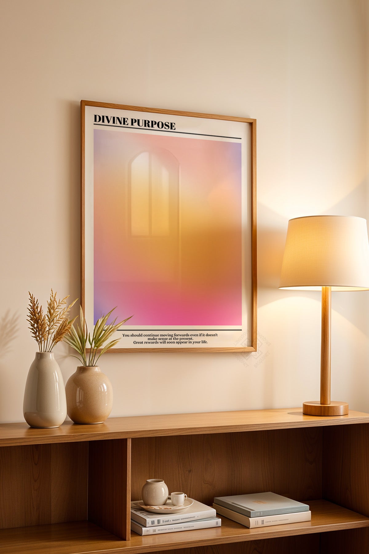 Aura Serisi Ahşap Çerçeveli Poster, Tablo No:141