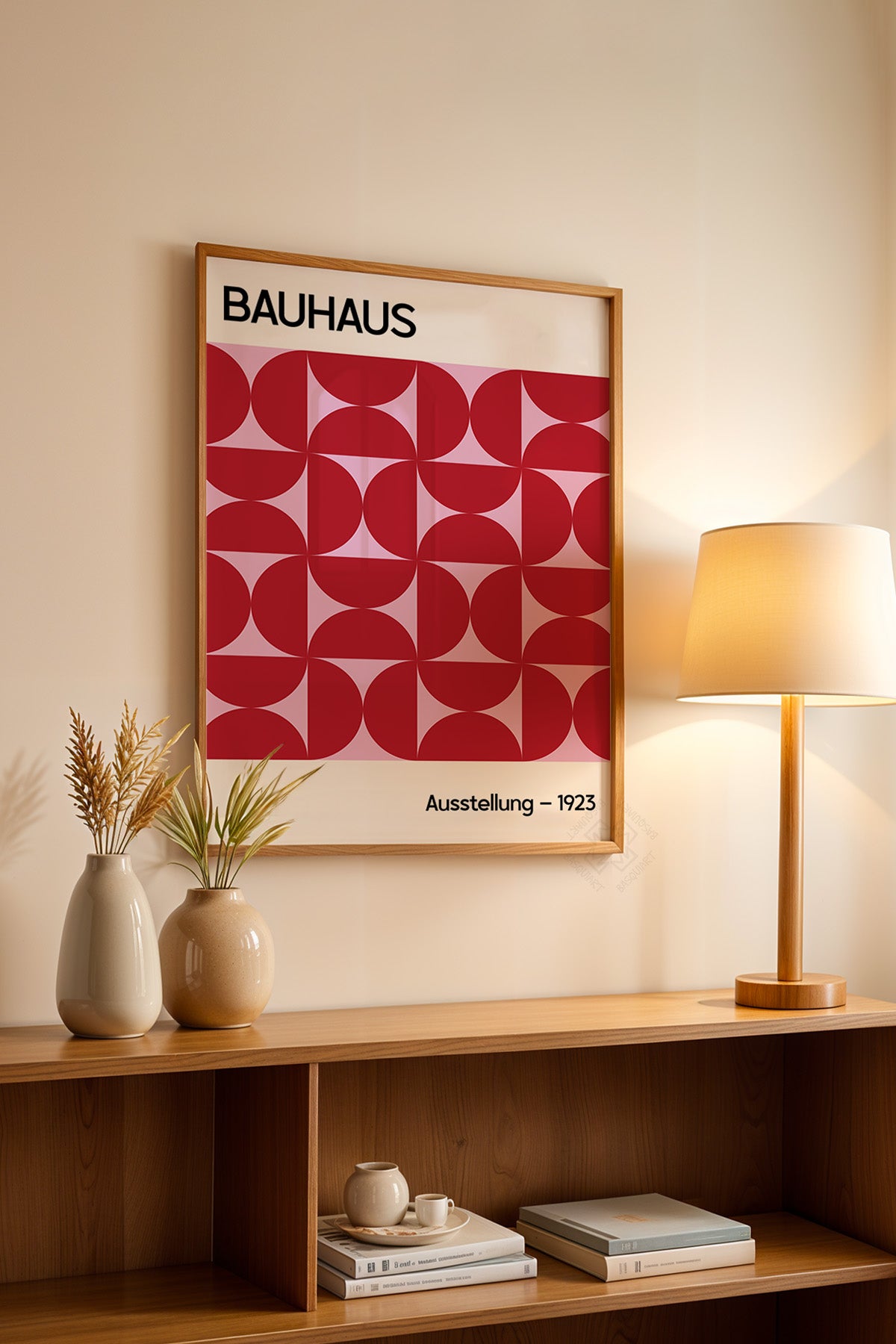 Bauhaus Serisi Ahşap Çerçeveli Poster, Tablo No:123