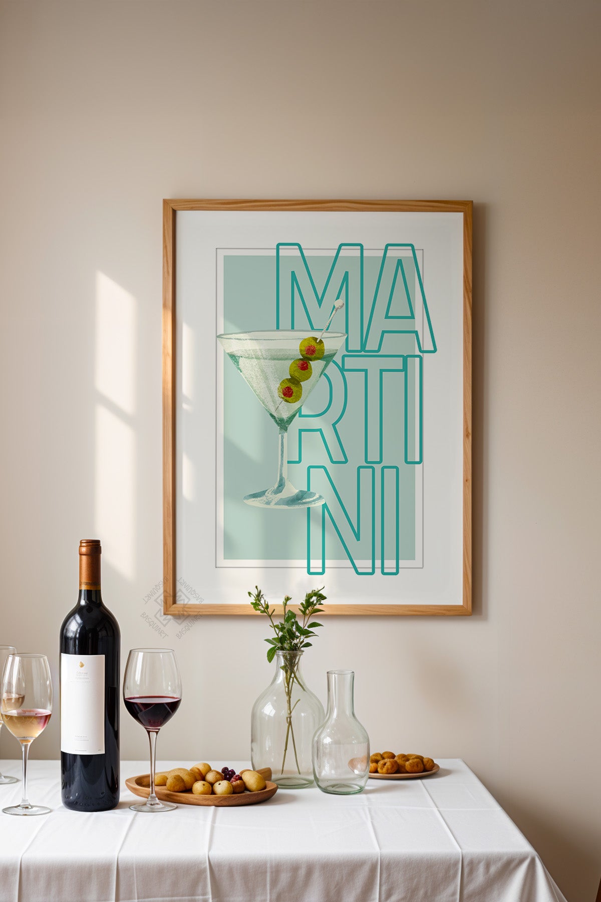 Kokteyl Serisi Ahşap Çerçeveli Poster, Tablo, Cafe, Restoran, Mutfak Duvar Dekoru No:47