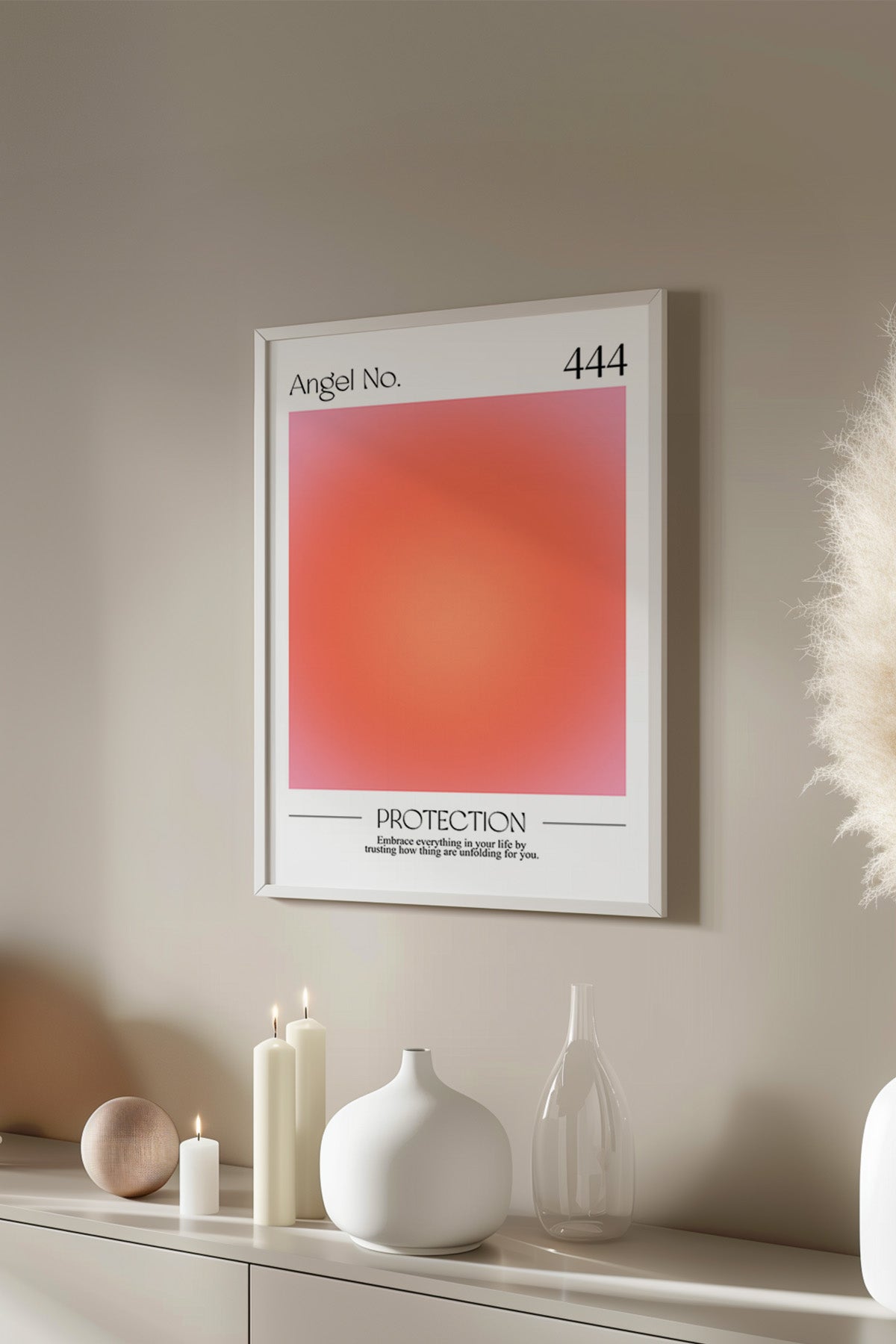 Aura Serisi Beyaz Çerçeveli Poster, Tablo No:8
