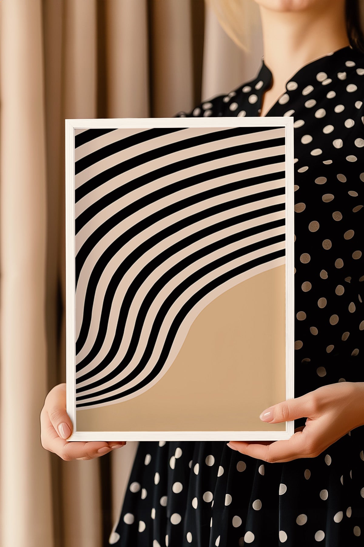Bauhaus Serisi Beyaz Çerçeveli Poster, Tablo No:66