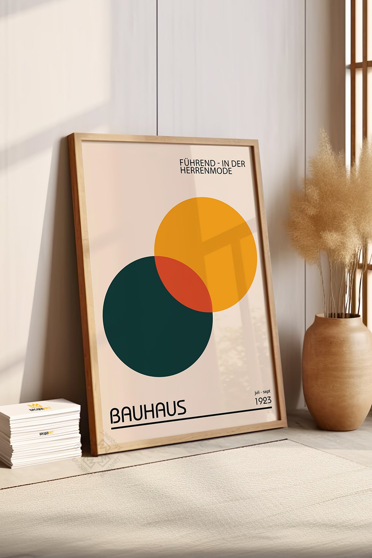 Bauhaus Serisi Ahşap Çerçeveli Poster, Tablo No:22