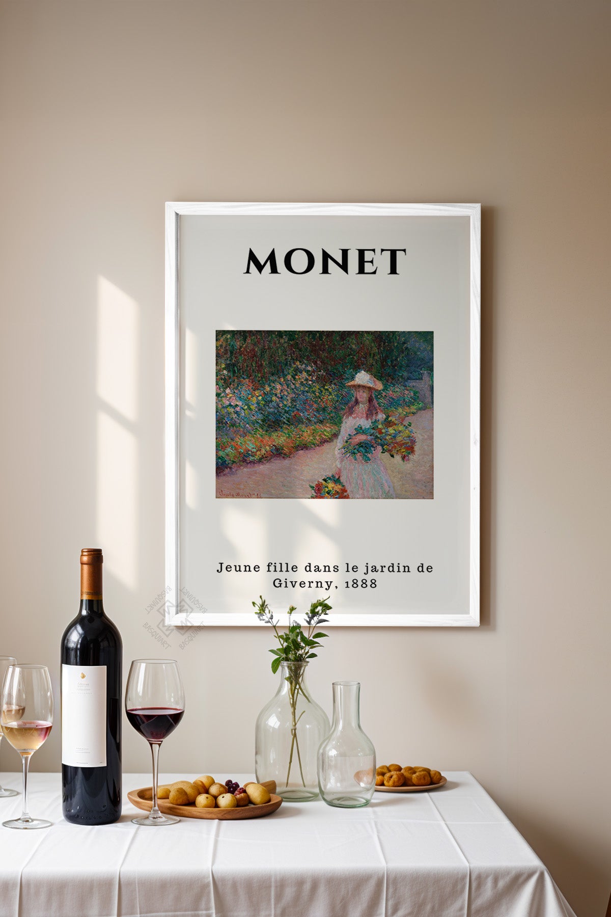 Claude Monet Serisi Beyaz Çerçeveli Poster, Tablo Duvar Dekoru No:2