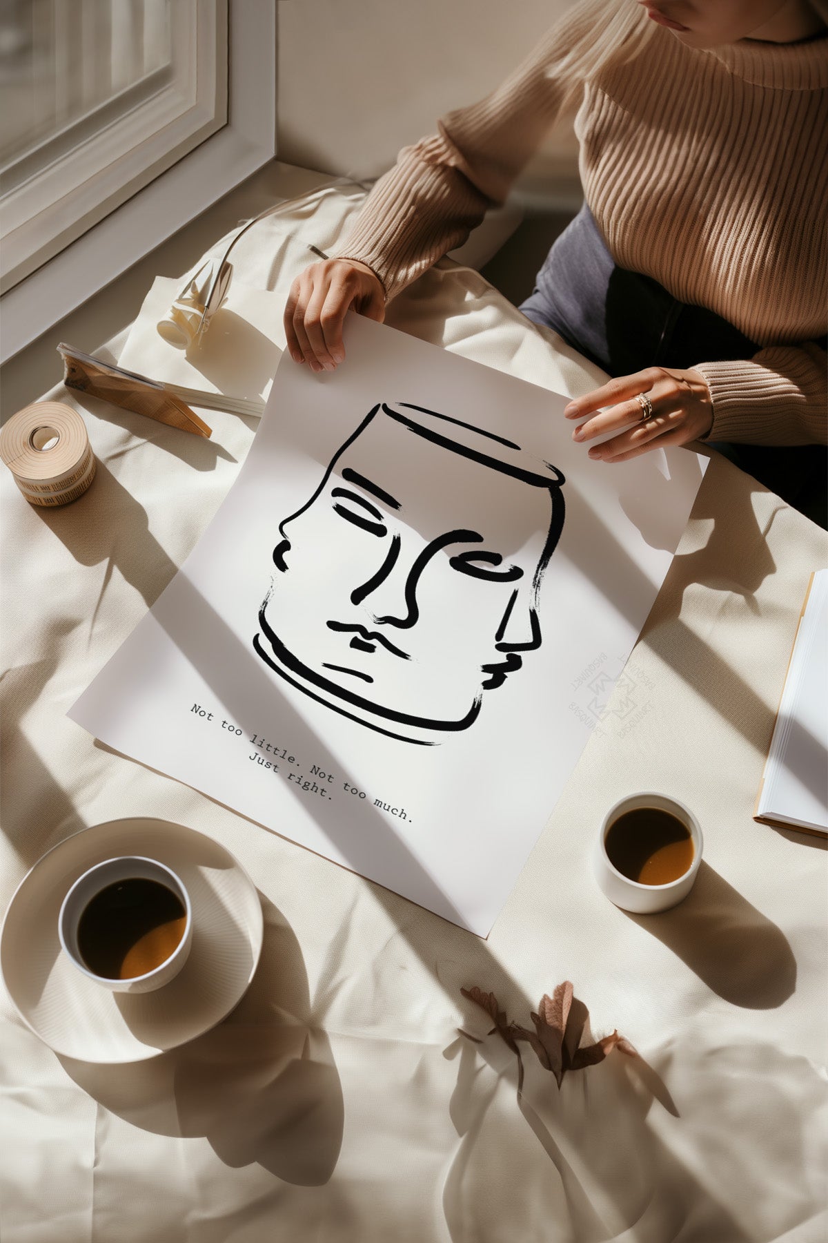 Çizgisel Bohem 4'lü Poster Seti, Duvar Dekoru No:11