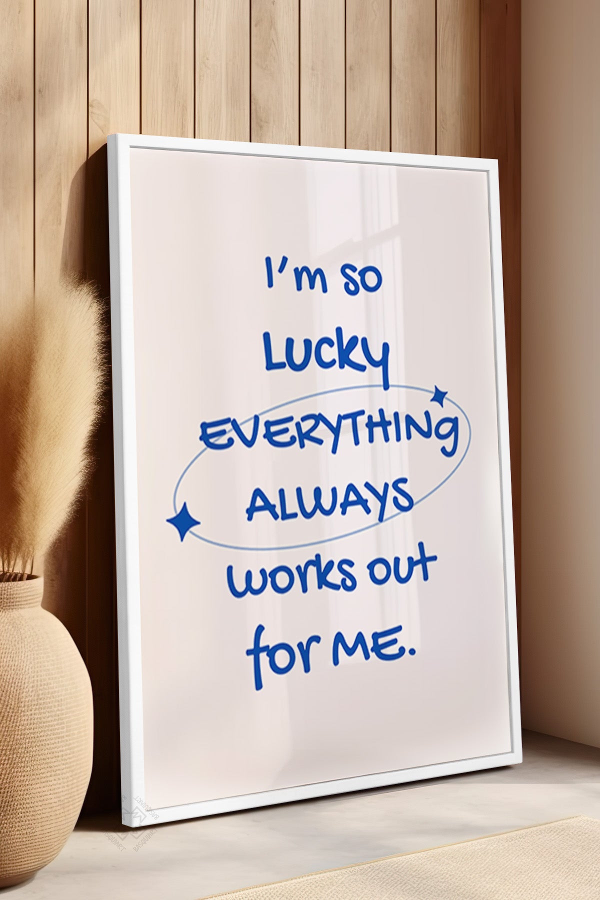 Lucky You Serisi Beyaz Çerçeveli Poster, Tablo Duvar Dekoru No:29