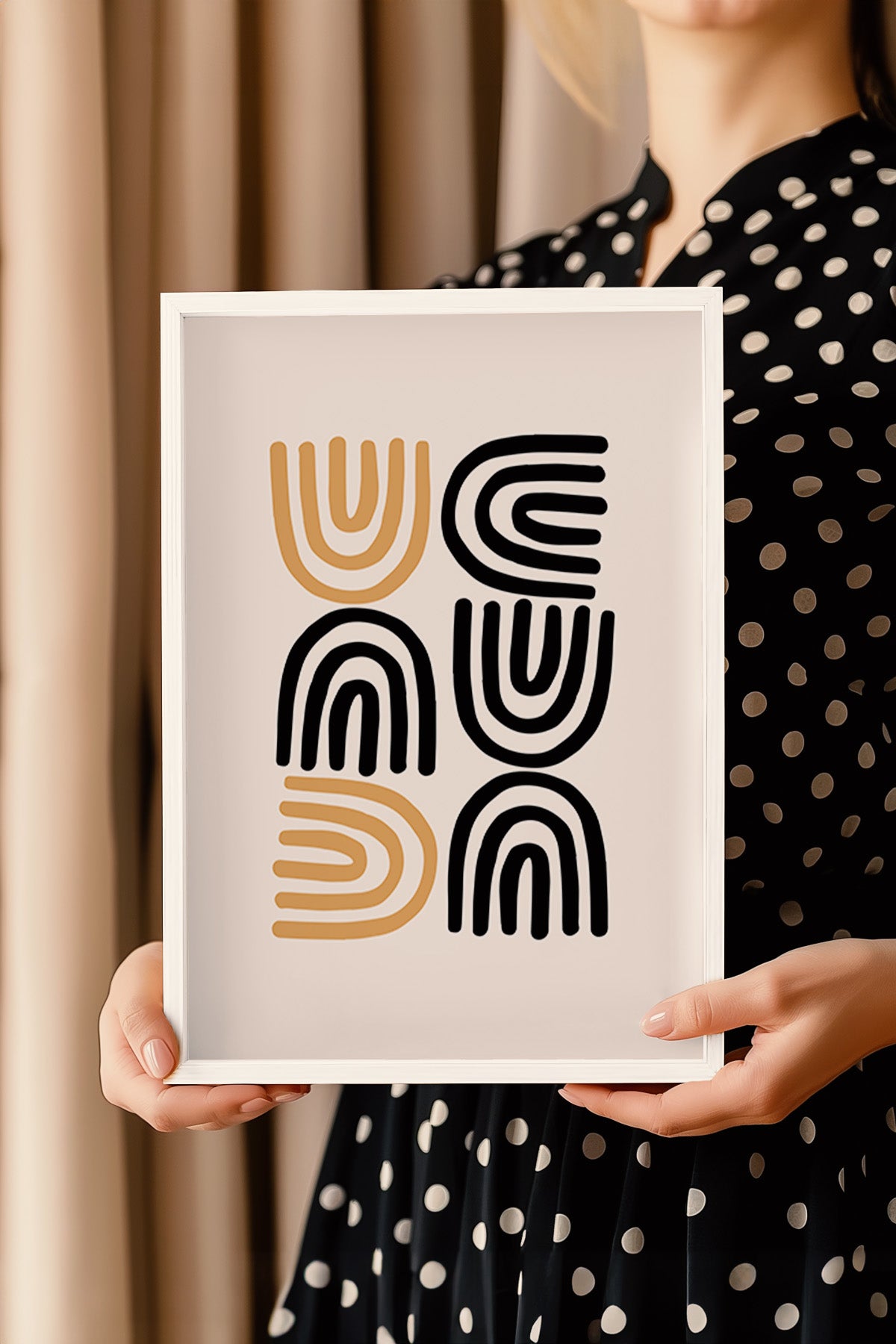 Bauhaus Serisi Beyaz Çerçeveli Poster, Tablo No:106