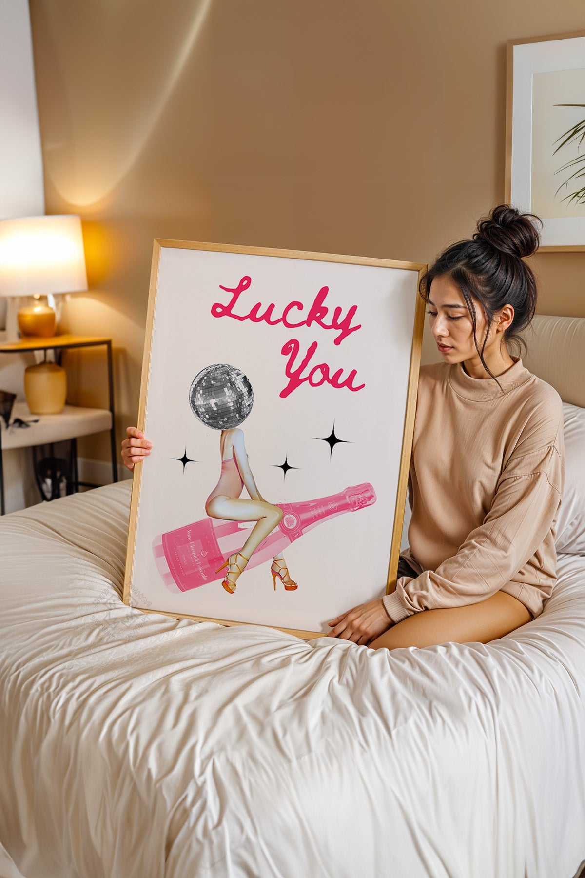 Lucky You Serisi Ahşap Çerçeveli Poster, Tablo Duvar Dekoru No:90