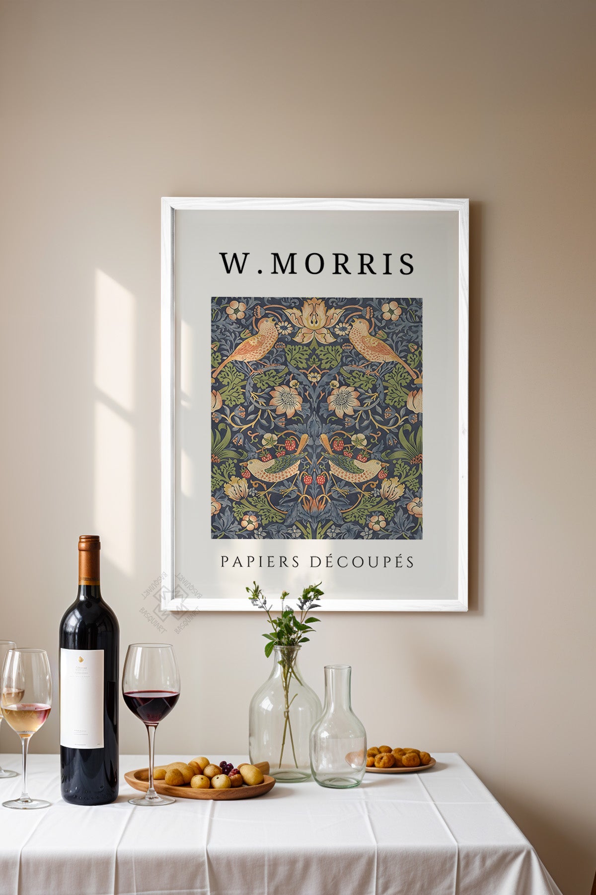 William Morris Serisi Beyaz Çerçeveli Poster, Tablo Duvar Dekoru No:2