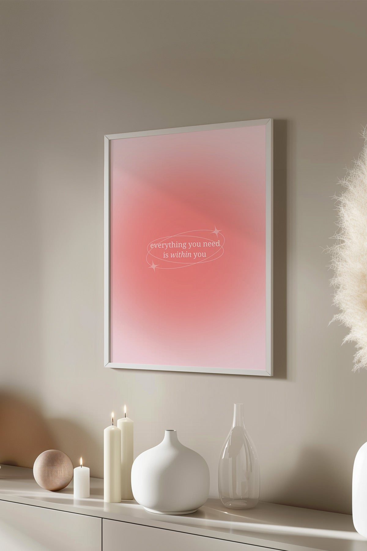 Aura Serisi Beyaz Çerçeveli Poster, Tablo No:171