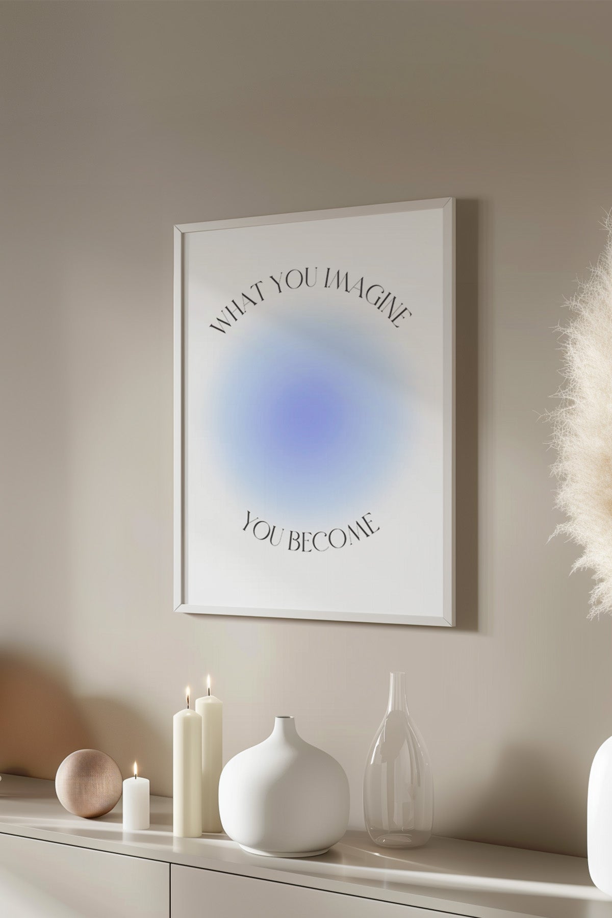 Aura Serisi Beyaz Çerçeveli Poster, Tablo No:148