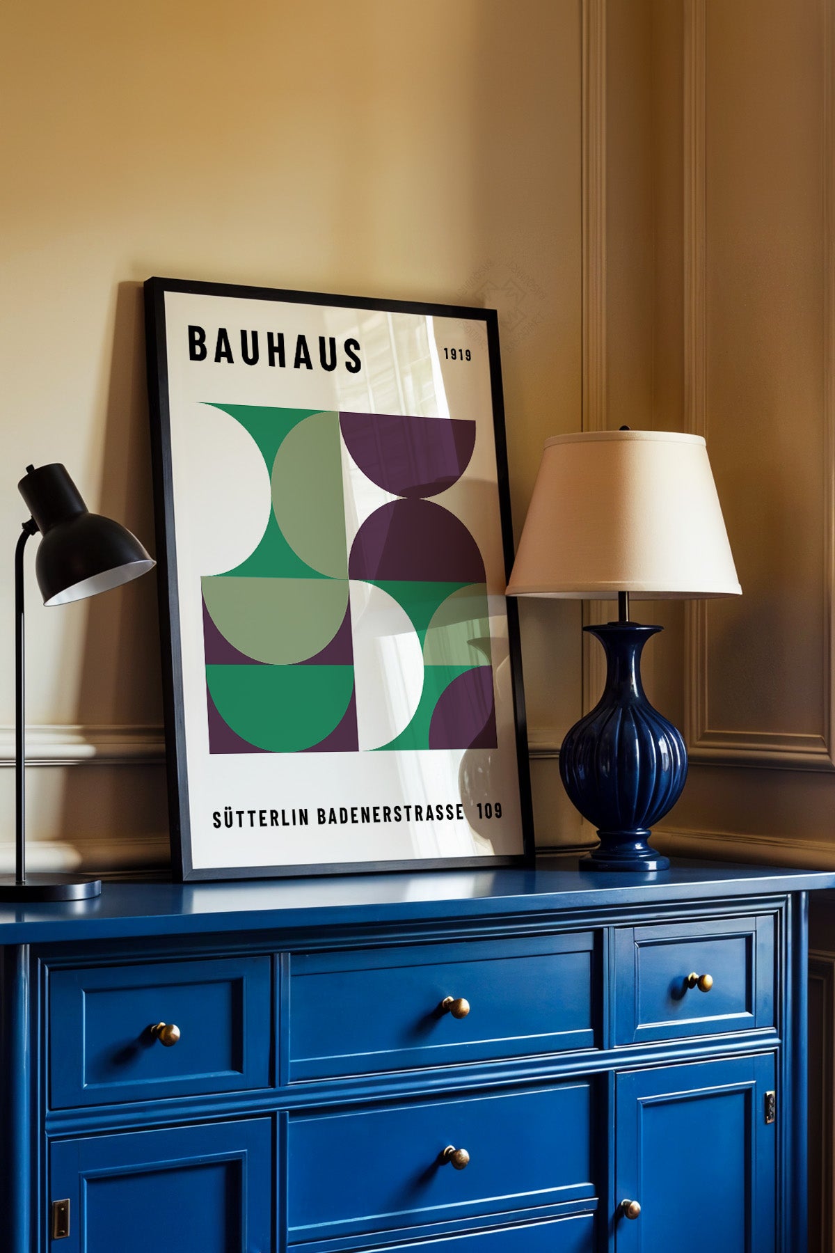Bauhaus Serisi Siyah Çerçeveli Poster, Tablo No:92