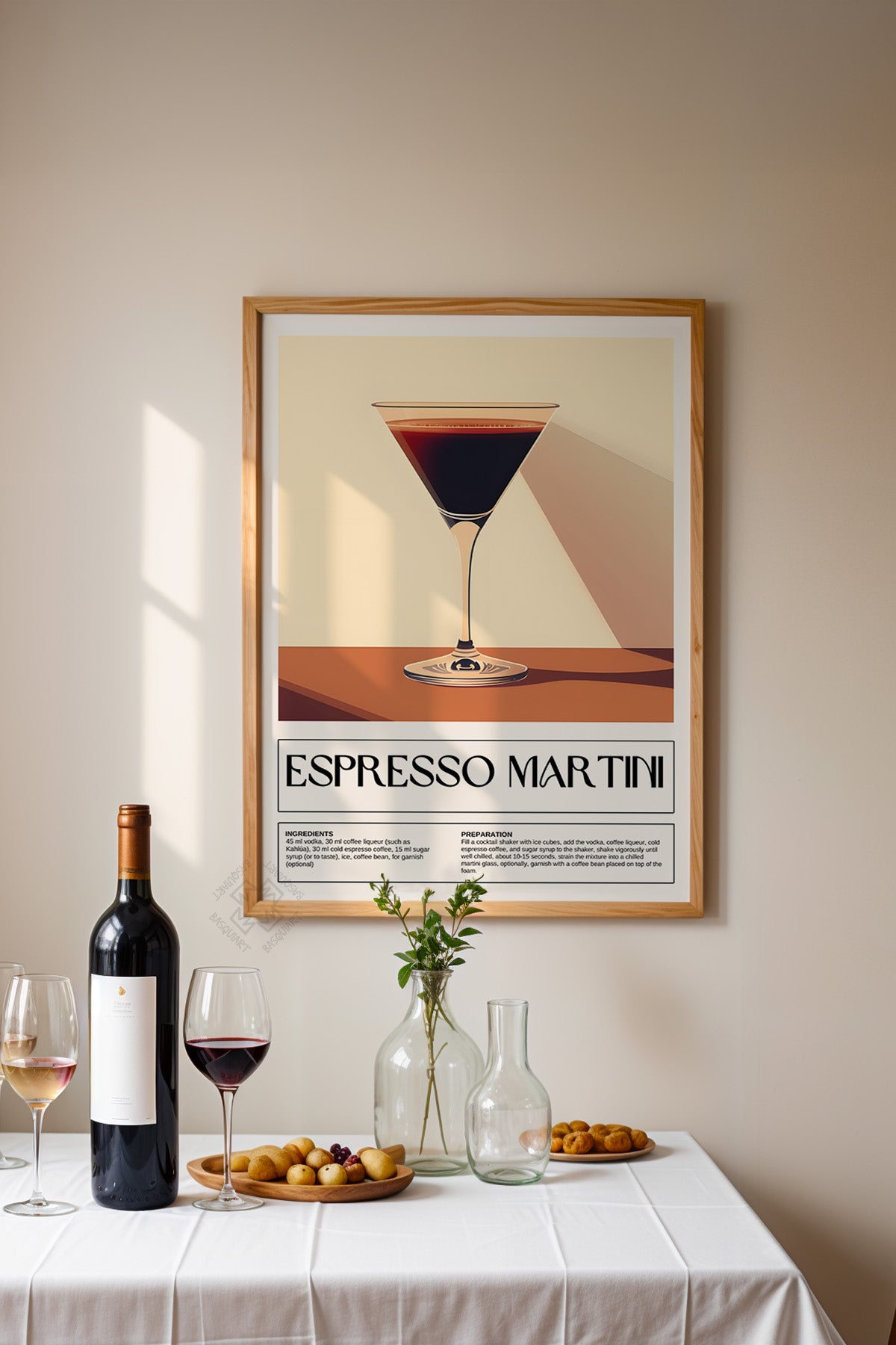 Kokteyl Serisi Ahşap Çerçeveli Poster, Tablo, Cafe, Restoran, Mutfak Duvar Dekoru No:13
