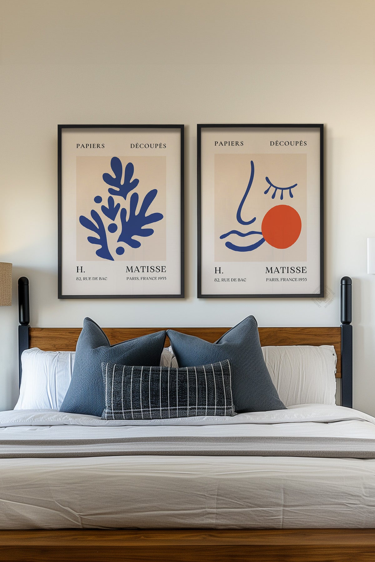 Mavi Matisse 2'li Siyah Çerçeveli Poster, Tablo Seti No:27