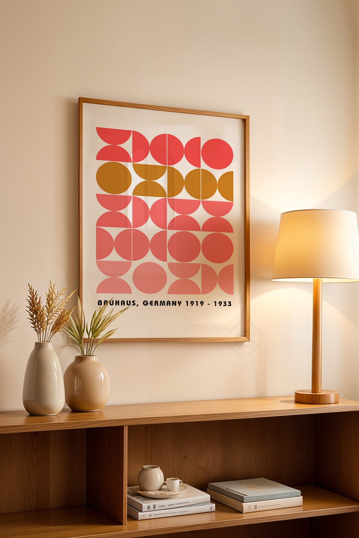 Bauhaus Serisi Ahşap Çerçeveli Poster, Tablo No:115