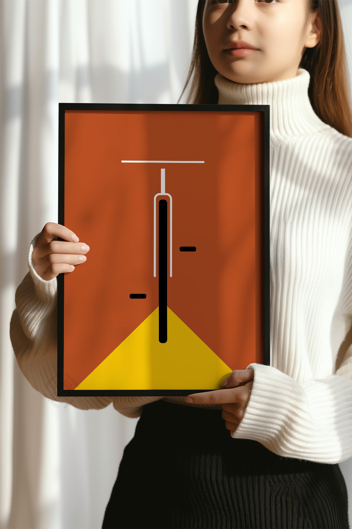 Bauhaus Serisi Siyah Çerçeveli Poster, Tablo No:57