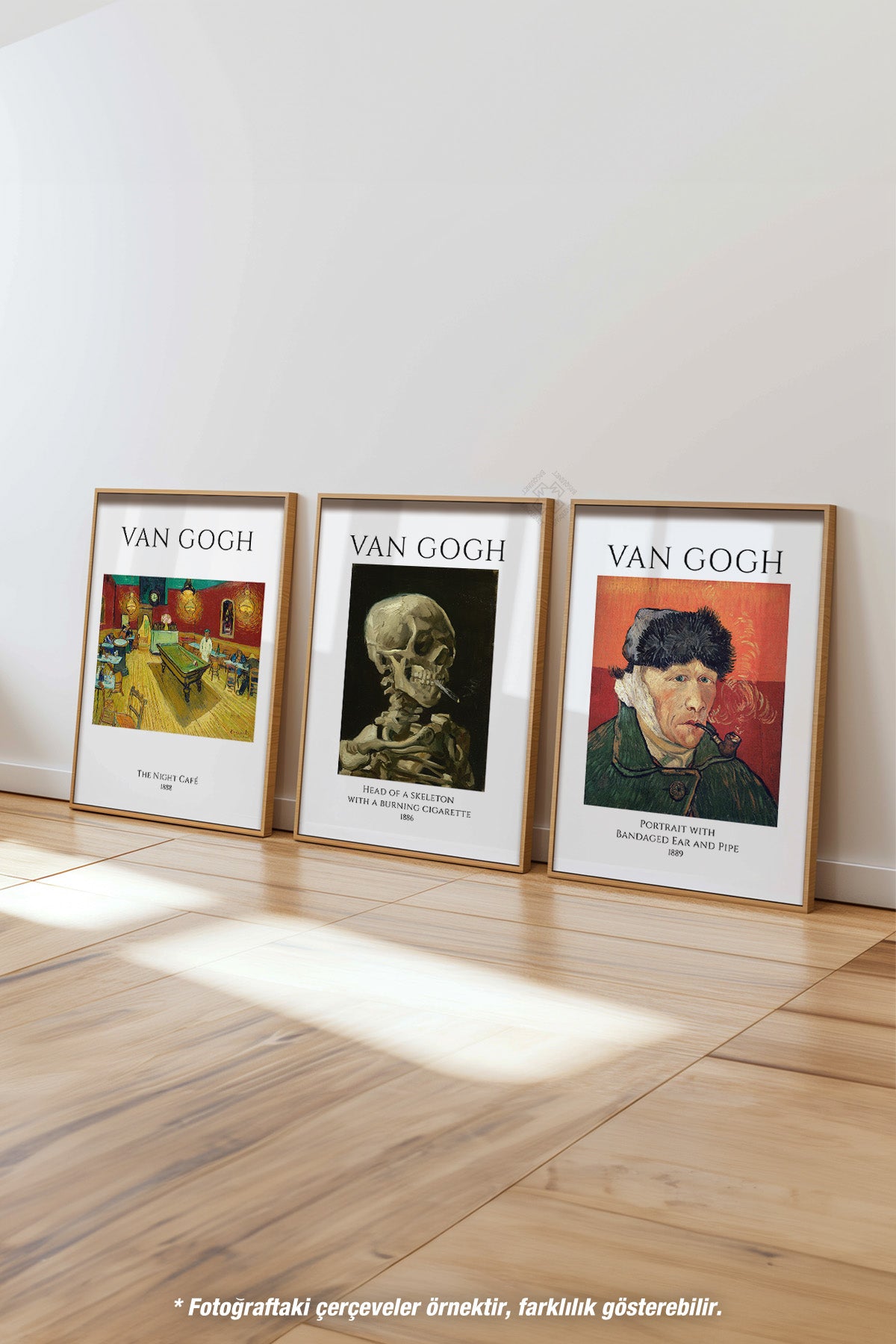 Van Gogh Sanatsal 3'lü Ahşap Çerçeveli Poster, Tablo Seti No:3