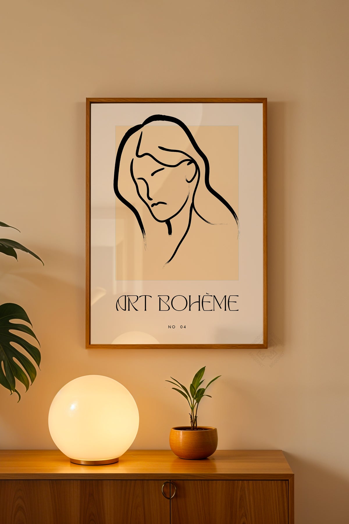Bohemian Serisi Ahşap Çerçeveli Poster, Tablo No:89