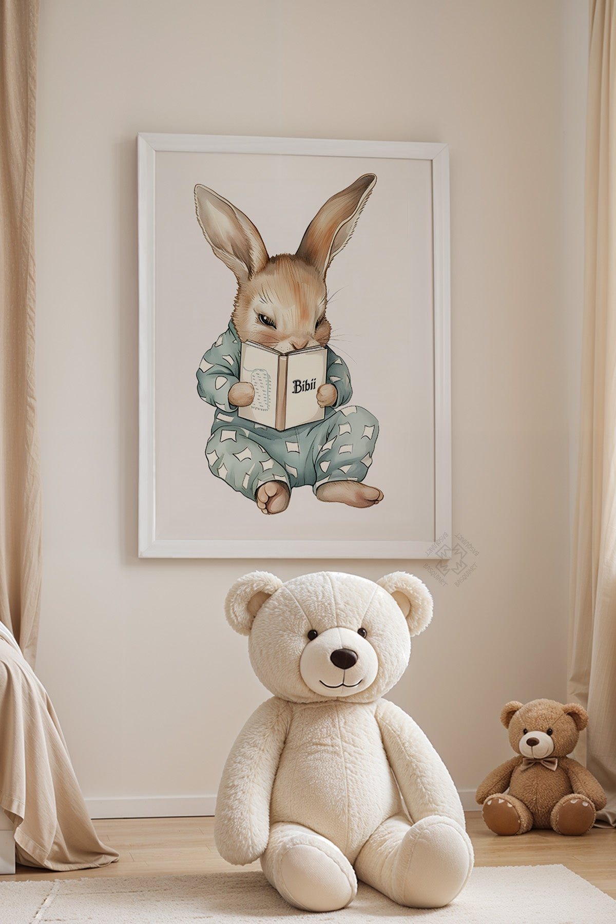 Çocuk Odası, Bebek Odası Beyaz Çerçeveli Poster, Tablo No:78