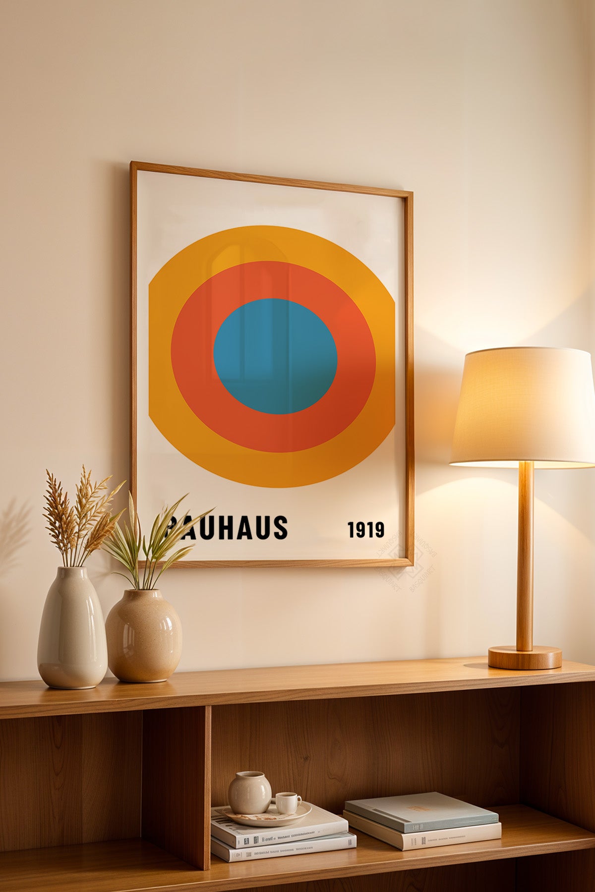 Bauhaus Serisi Ahşap Çerçeveli Poster, Tablo No:94