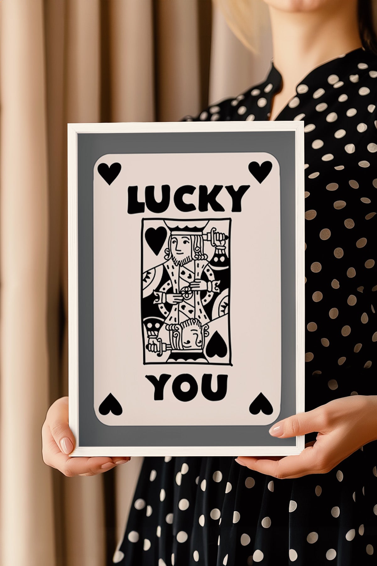 Lucky You Serisi Beyaz Çerçeveli Poster, Tablo Duvar Dekoru No:105