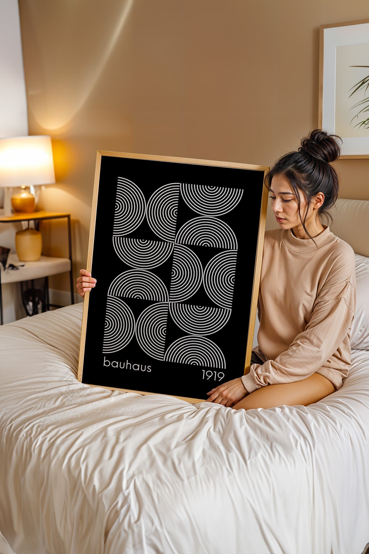 Bauhaus Serisi Ahşap Çerçeveli Poster, Tablo No:41