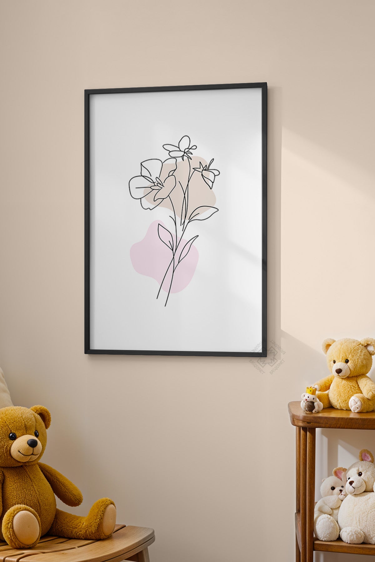 Çocuk Odası, Bebek Odası Siyah Çerçeveli Poster, Tablo No:91
