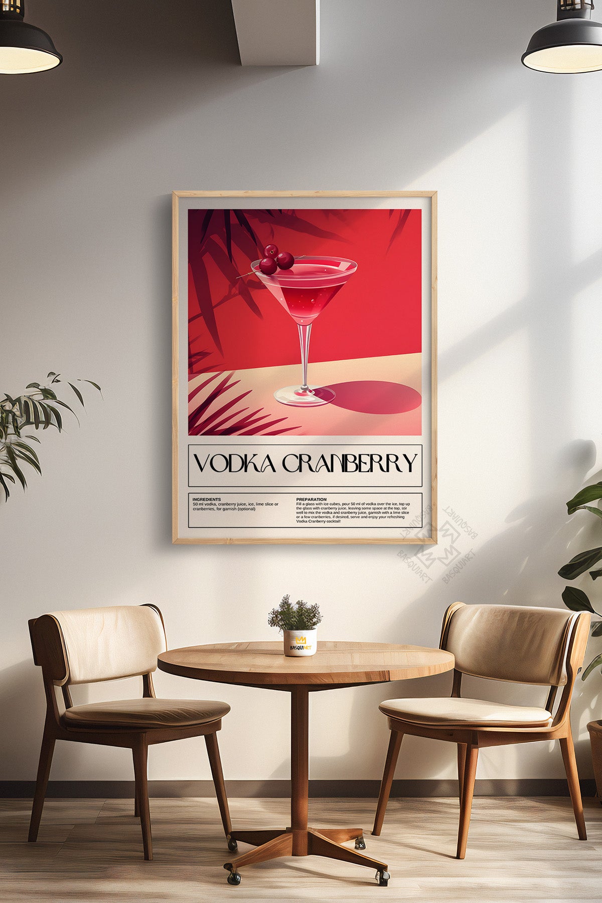 Kokteyl Serisi Ahşap Çerçeveli Poster, Tablo, Cafe, Restoran, Mutfak Duvar Dekoru No:9