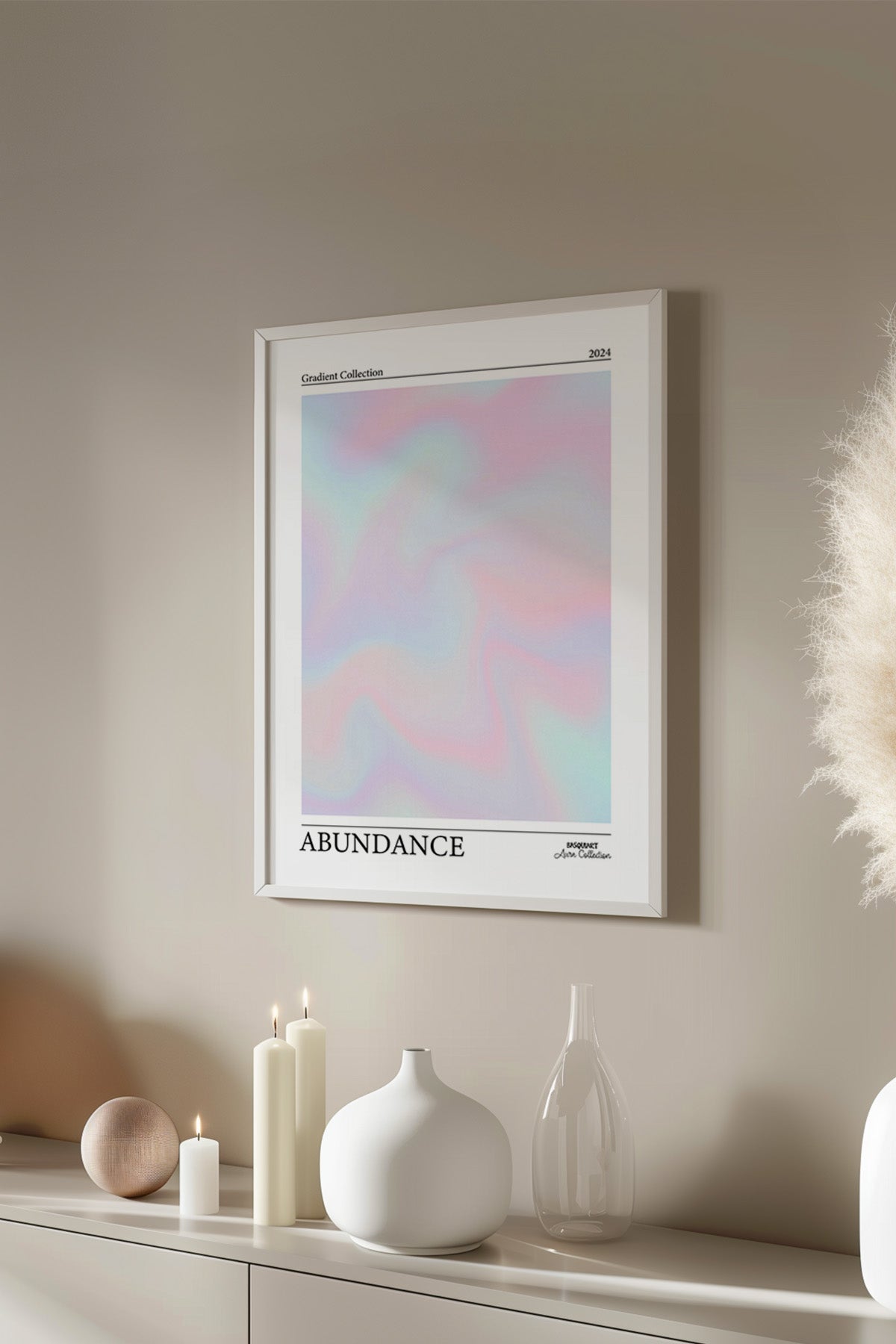 Aura Serisi Beyaz Çerçeveli Poster, Tablo No:35
