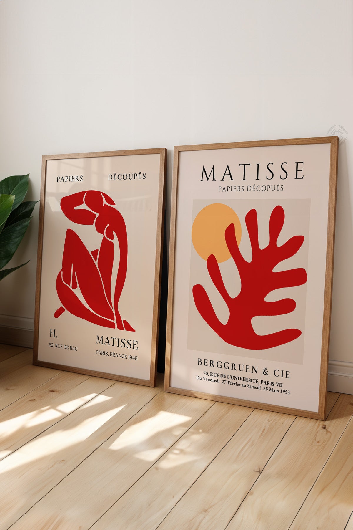 Kırmızı Matisse 2'li Ahşap Çerçeveli Poster, Tablo Seti No:26