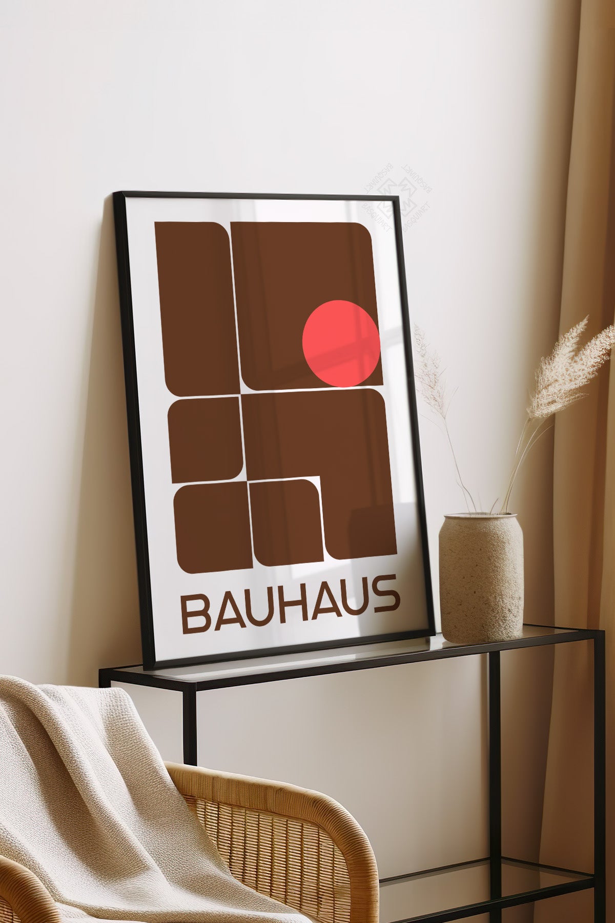 Bauhaus Serisi Siyah Çerçeveli Poster, Tablo No:81