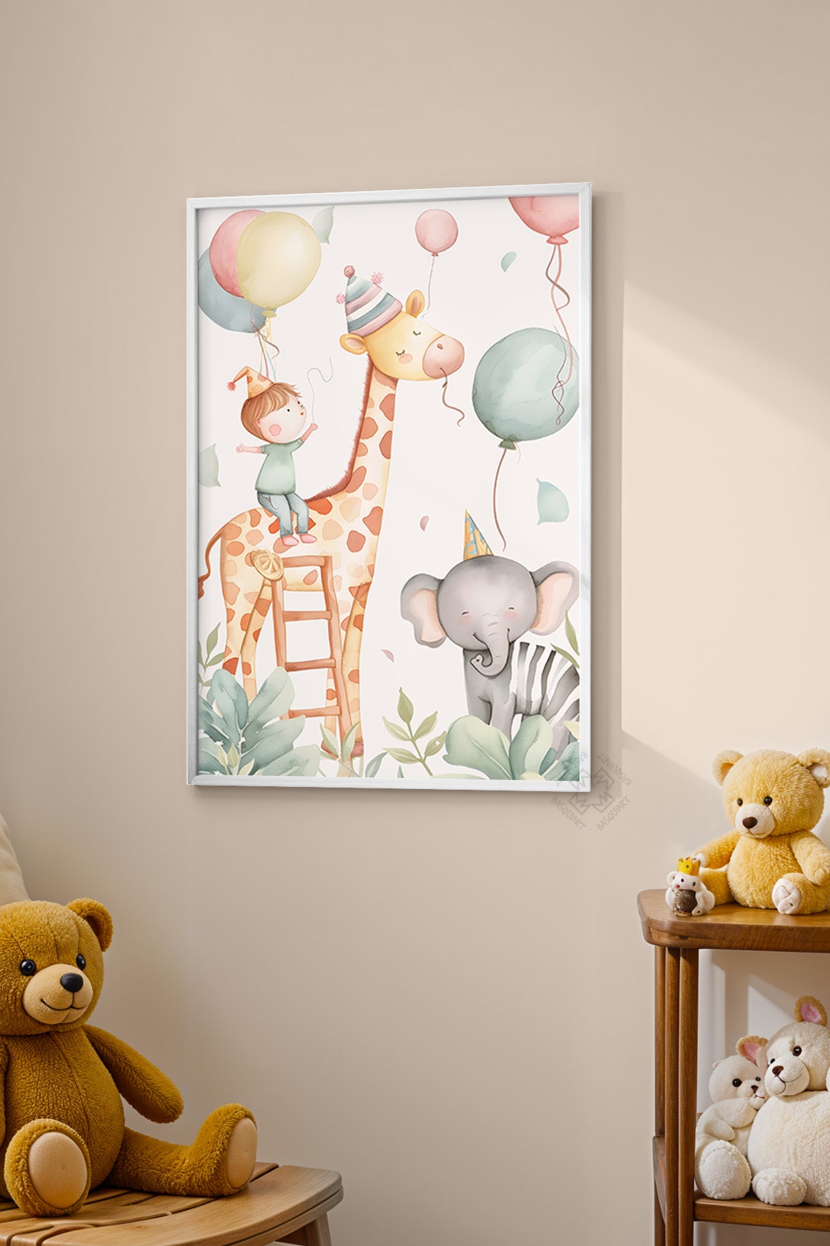 Çocuk Odası, Bebek Odası Beyaz Çerçeveli Poster, Tablo No:77