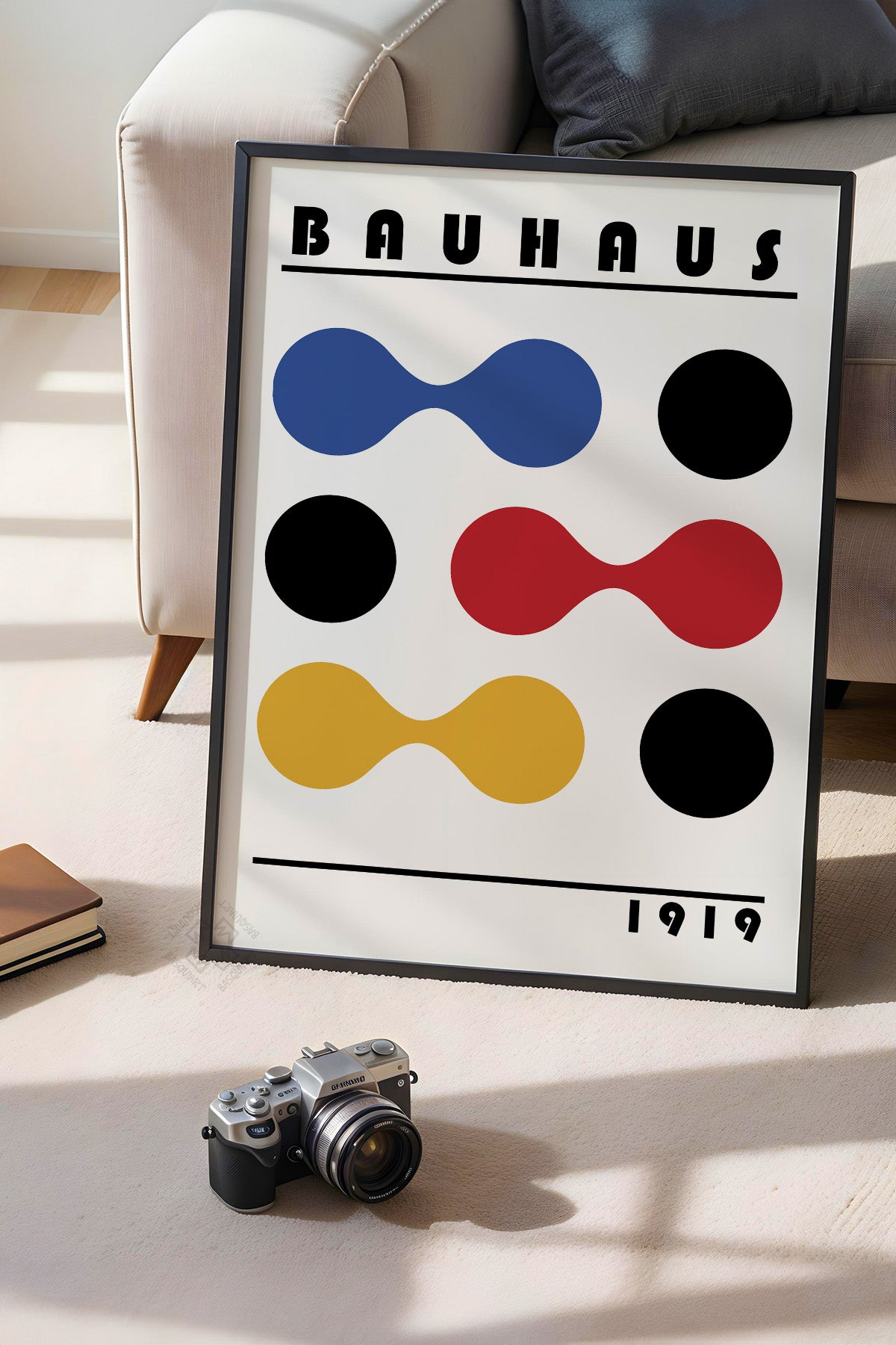 Bauhaus Serisi Siyah Çerçeveli Poster, Tablo No:54