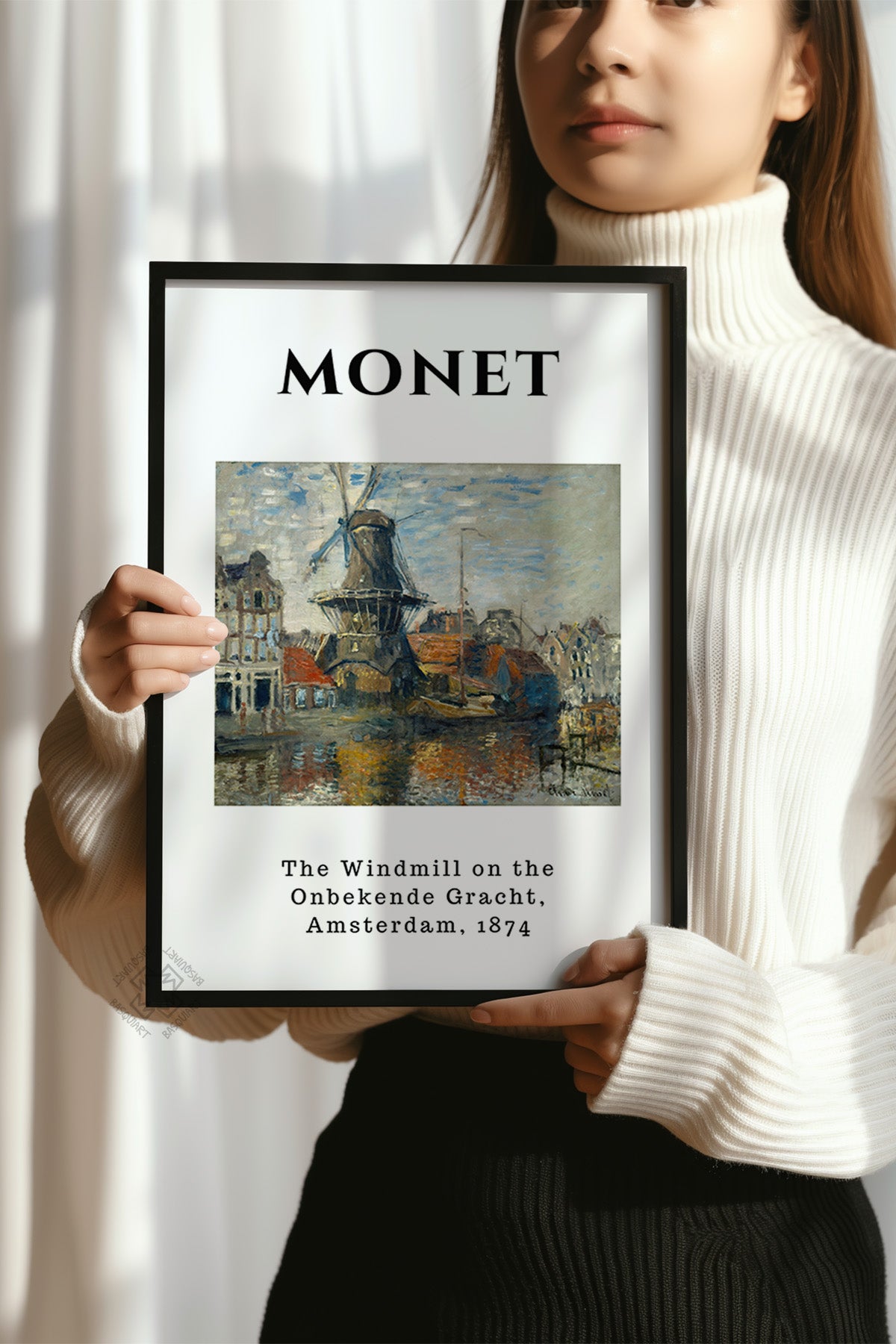 Claude Monet Serisi Siyah Çerçeveli Poster, Tablo Duvar Dekoru No:14