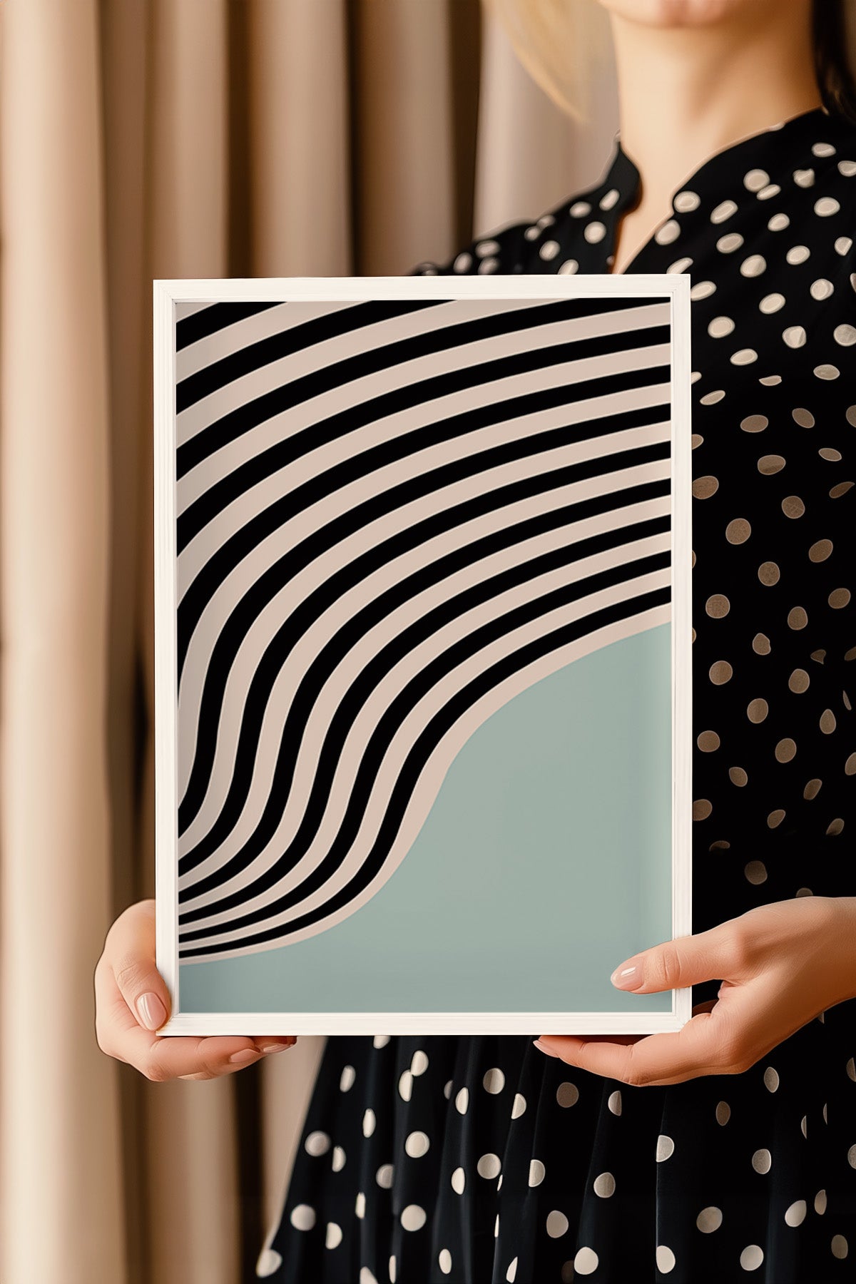 Bauhaus Serisi Beyaz Çerçeveli Poster, Tablo No:67